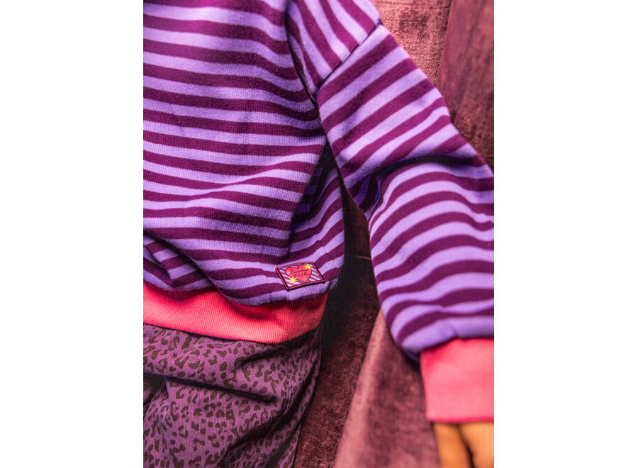 Little y/d stripe sweater - Purple stripe