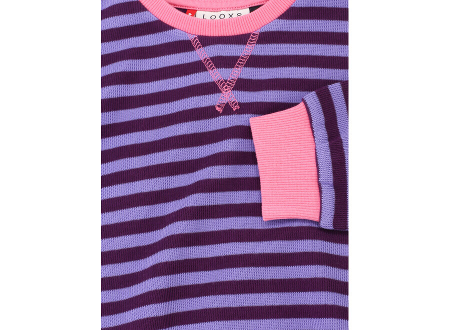 Little y/d stripe sweater - Purple stripe