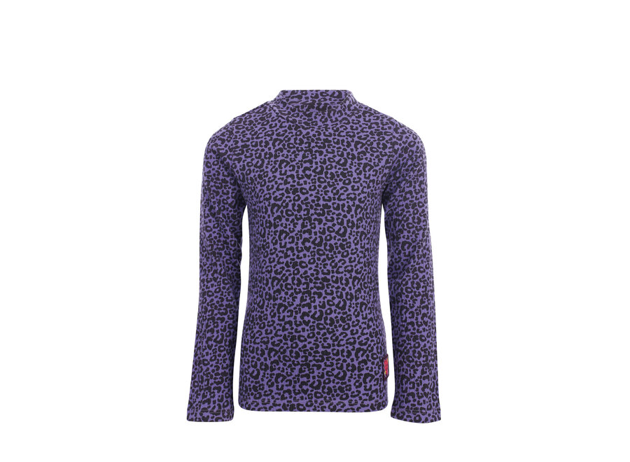 Little crinkle leopard Tee - Purple Leopard