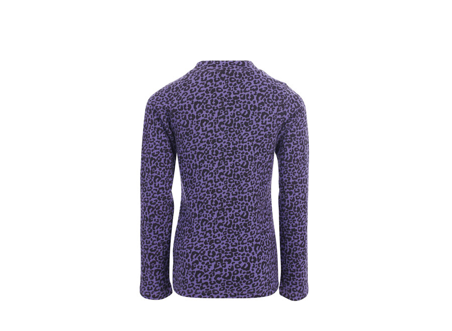 Little crinkle leopard Tee - Purple Leopard
