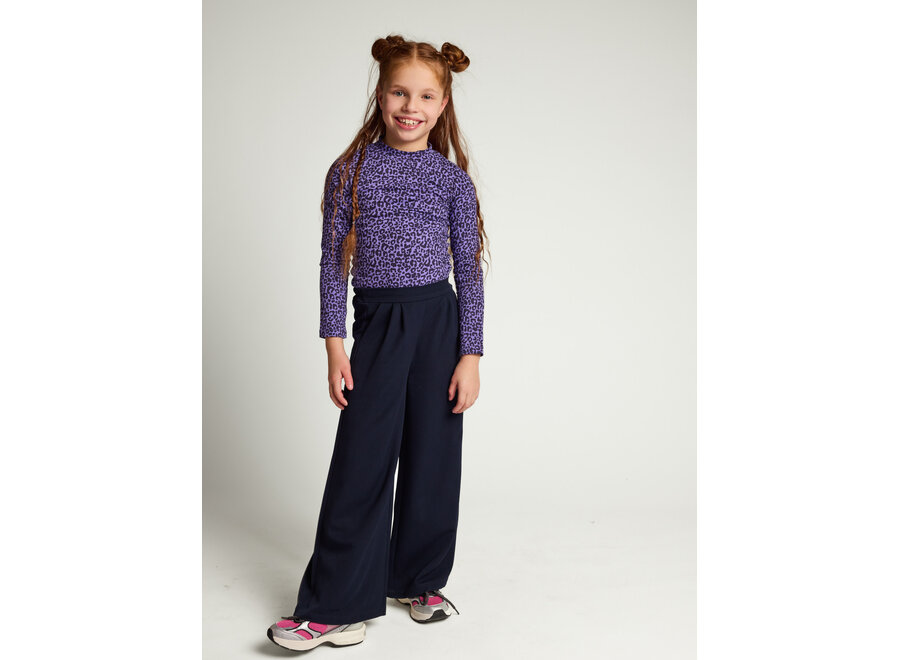 Little crinkle leopard Tee - Purple Leopard