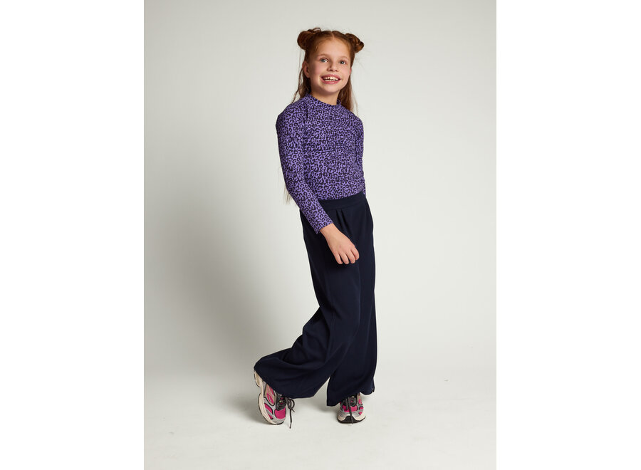 Little crinkle leopard Tee - Purple Leopard