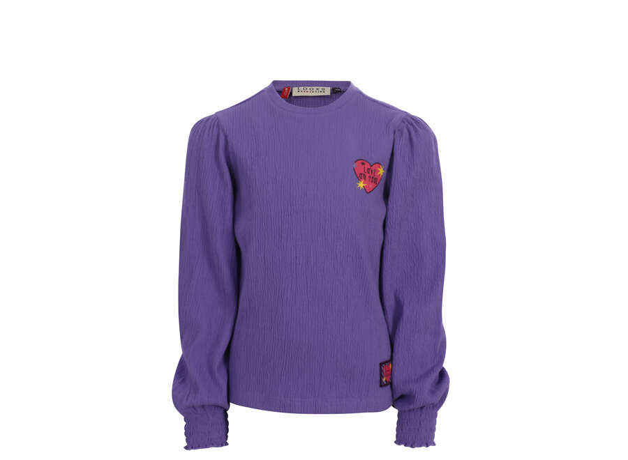 Little oversized rib Tee - Verbena purple