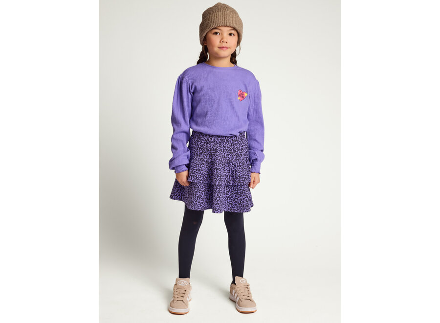 Little oversized rib Tee - Verbena purple