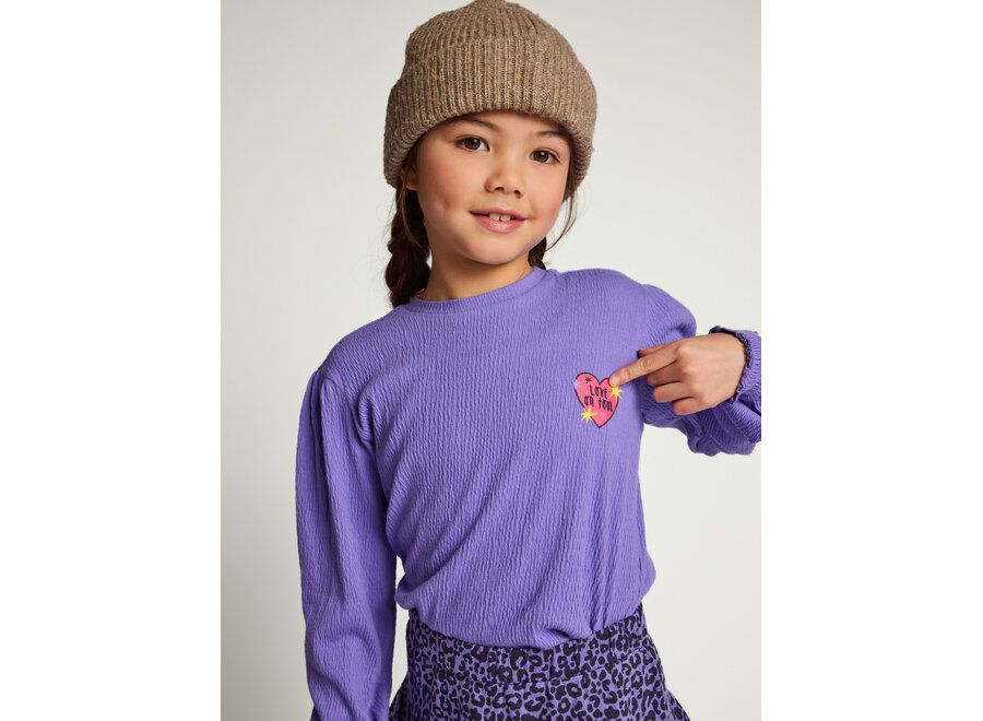 Little oversized rib Tee - Verbena purple