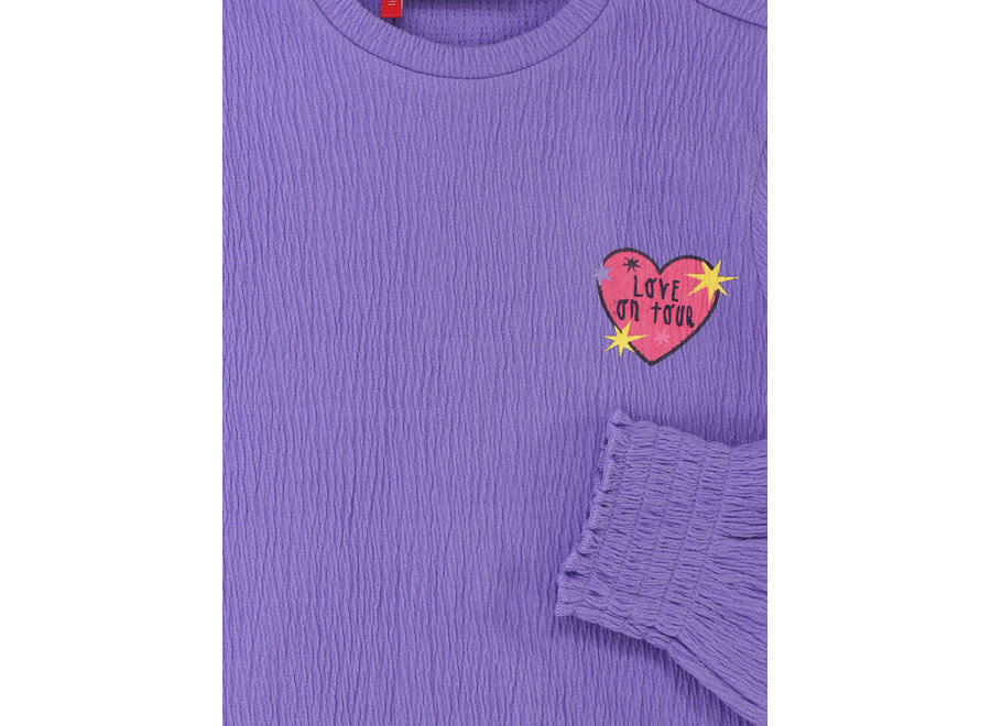Little oversized rib Tee - Verbena purple