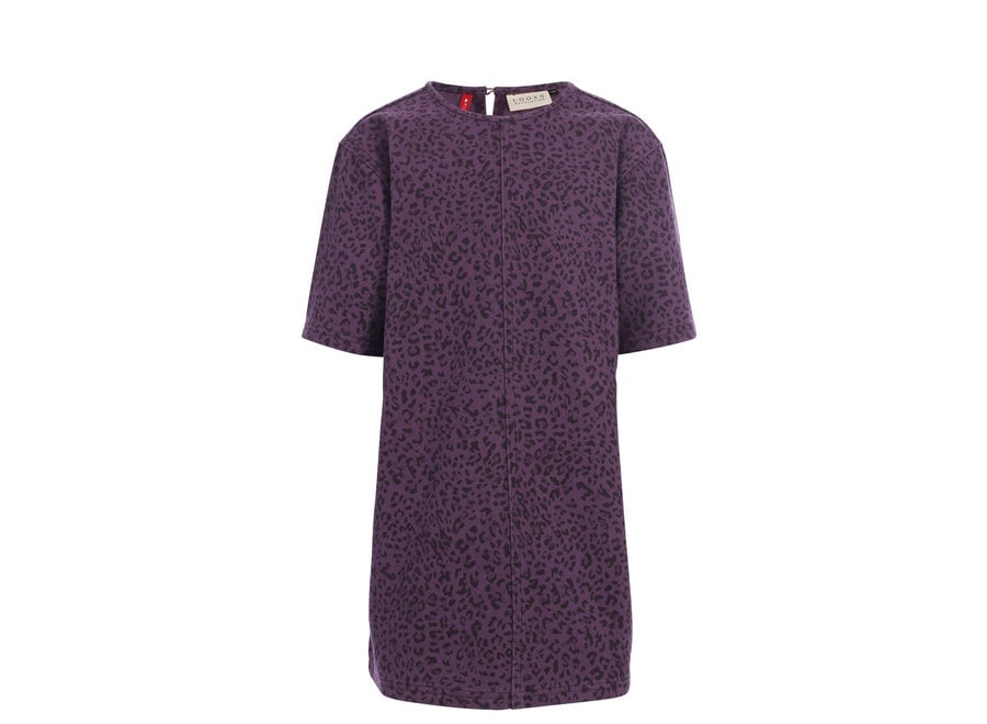 Little denim dress - Purple leopard