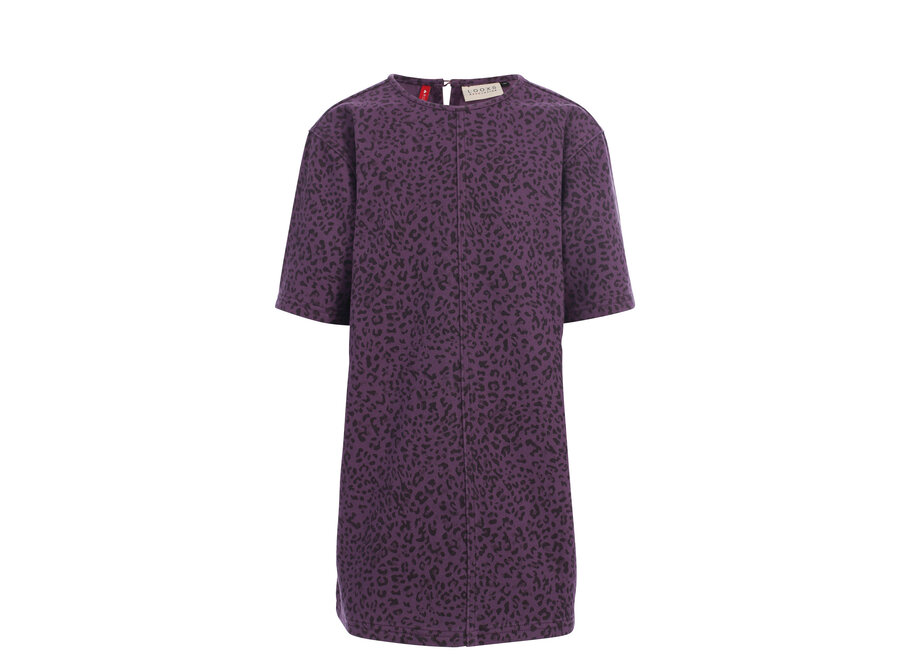 Little denim dress - Purple leopard