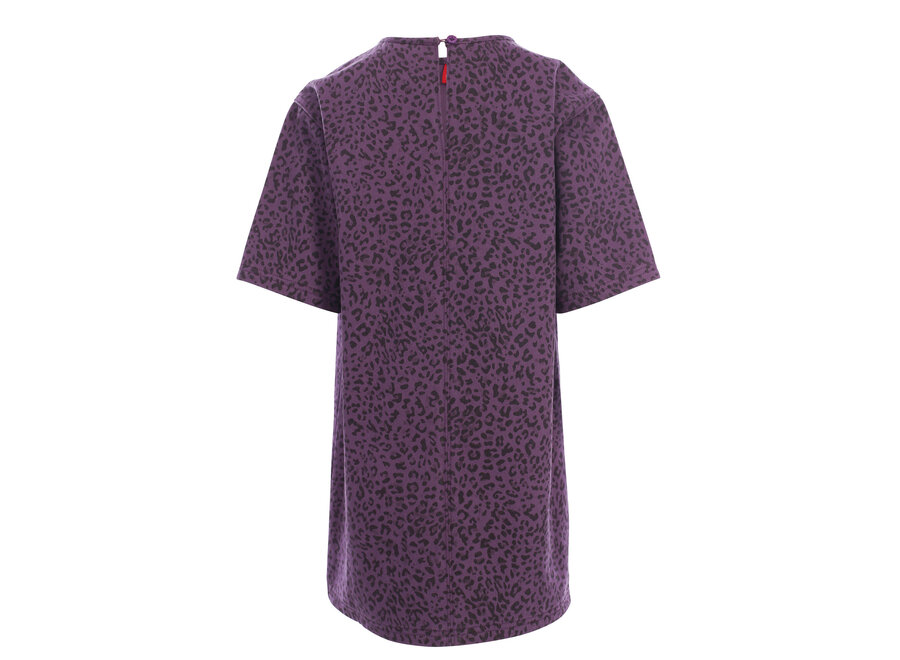 Little denim dress - Purple leopard