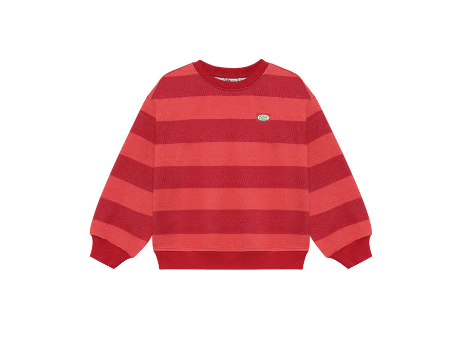 Oversized Sweater Big Stripe - Rythmic Red