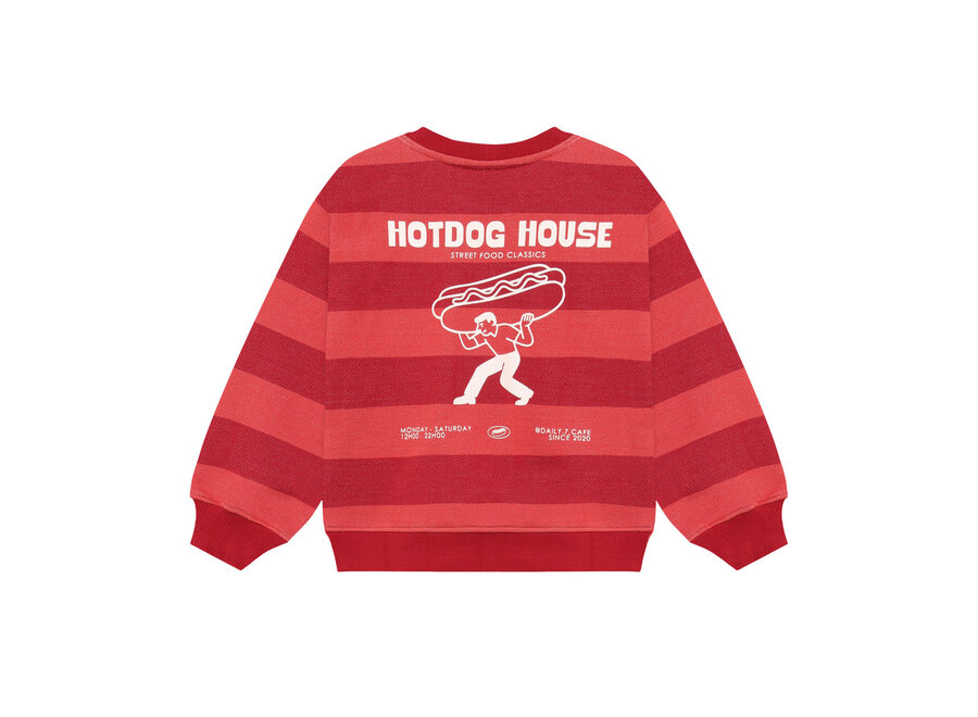 Oversized Sweater Big Stripe - Rythmic Red