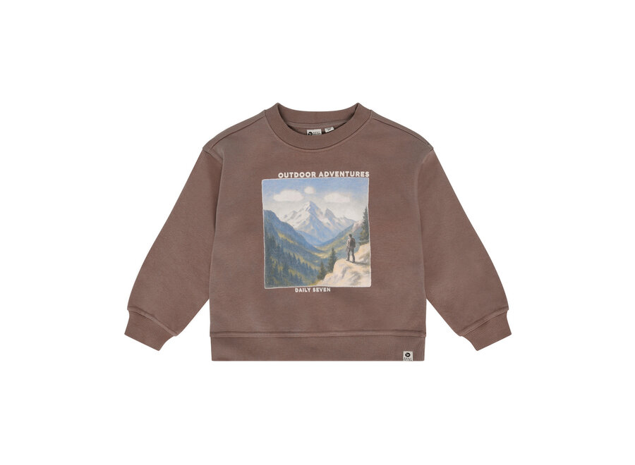 Oversized Sweater Print - Almond Brown