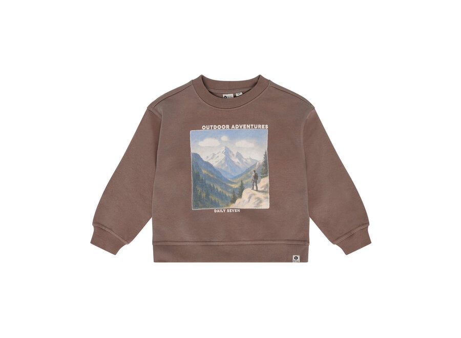 Oversized Sweater Print - Almond Brown