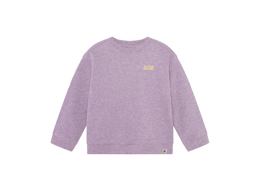 Oversized Sweater Backprint - Purple Melange