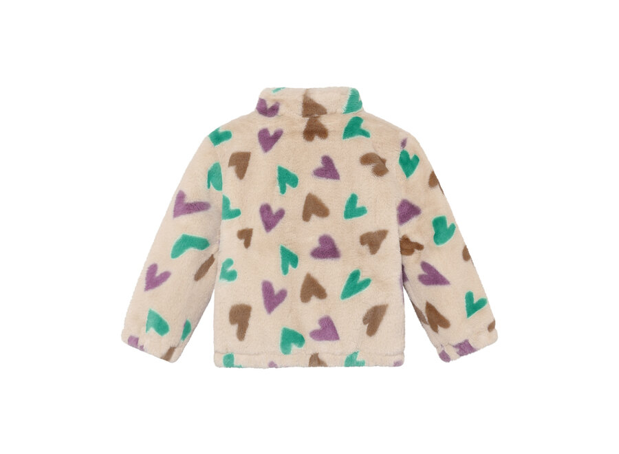 Teddy Jacket Hearts - Sandshell