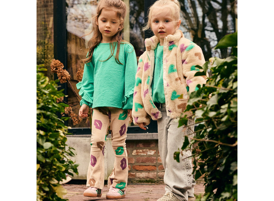 Teddy Jacket Hearts - Sandshell