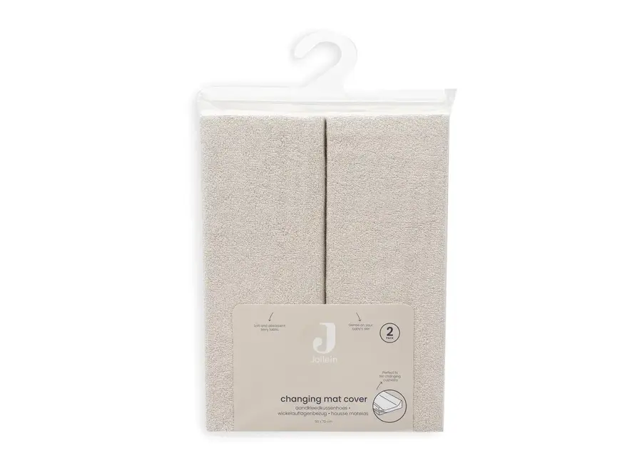 Aankleedkussenhoes Badstof 50x70cm Sand (2pack)