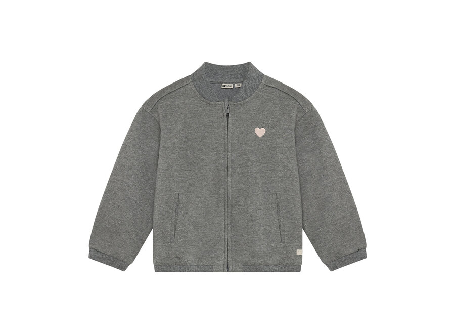 Bomber Jacket Heart - Mid Grey Melange