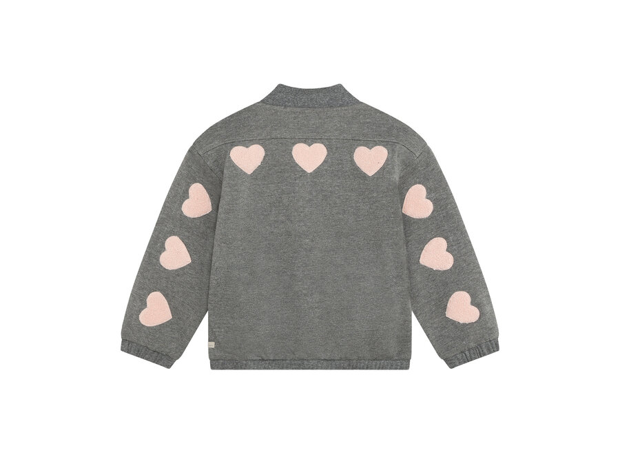 Bomber Jacket Heart - Mid Grey Melange