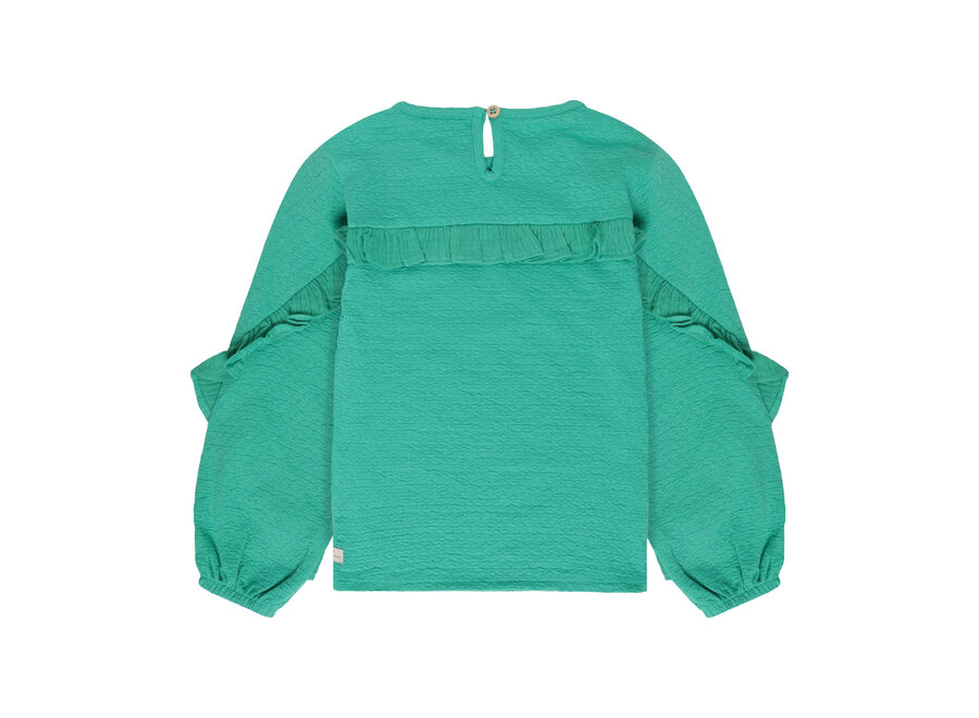 T-Shirt Longsleeve Ruffle - Sea Green