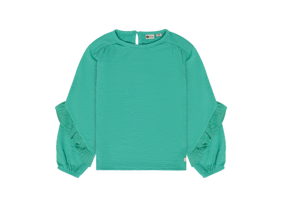 T-Shirt Longsleeve Ruffle - Sea Green