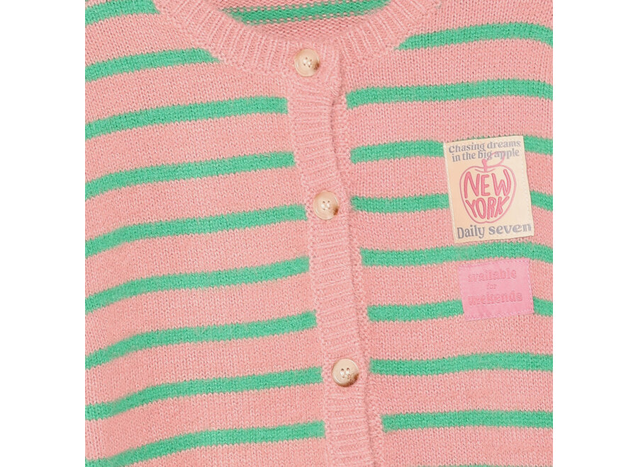 Knitwear Striped Cargdigan - Lilas