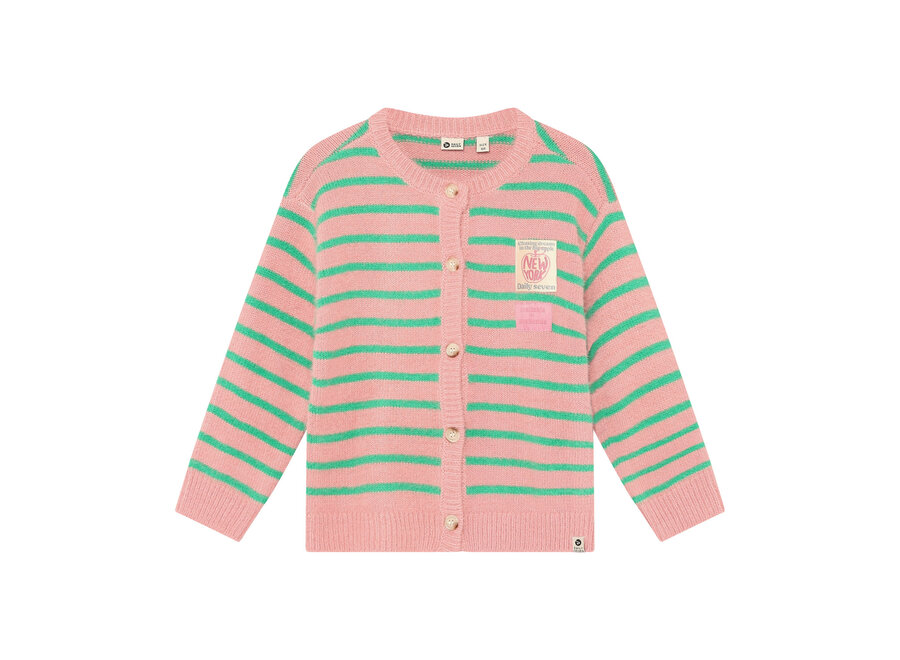 Knitwear Striped Cargdigan - Lilas