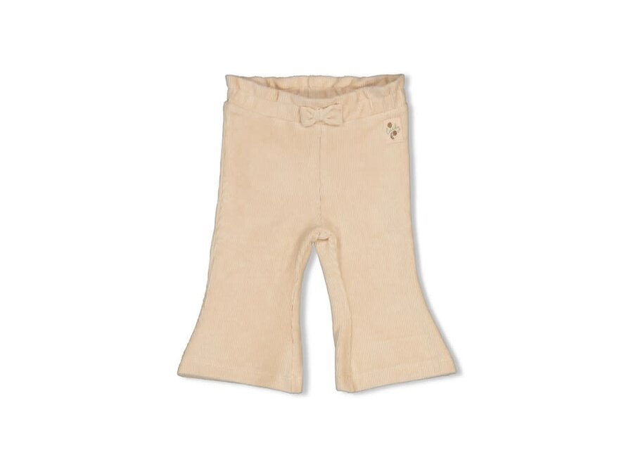 Flare broek velours rib - Lucky Bloombird - Offwhite