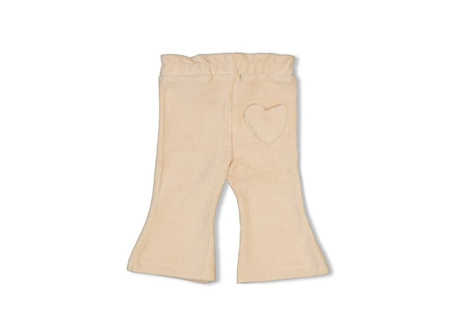Flare broek velours rib - Lucky Bloombird - Offwhite