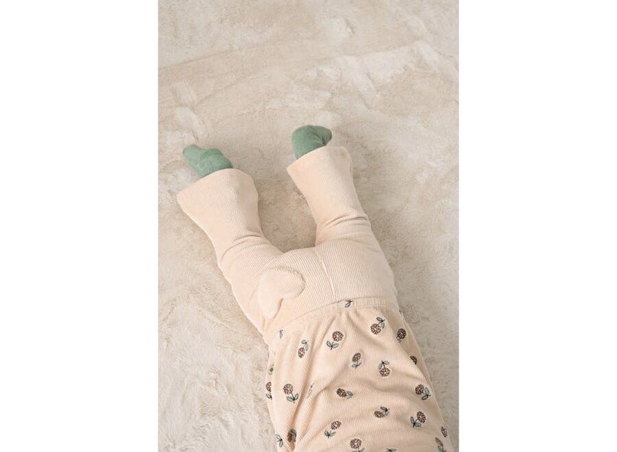 Flare broek velours rib - Lucky Bloombird - Offwhite