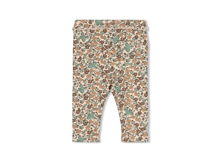 Legging rib AOP - Lucky Bloombird - Offwhite