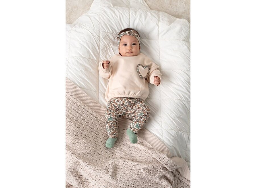 Legging rib AOP - Lucky Bloombird - Offwhite