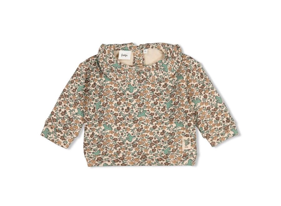 Sweater AOP relaxed fit - Lucky Bloombird Offwhite
