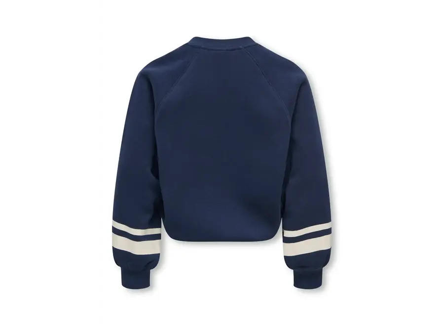 Trui Coletta LS V-neck  print Navy blazer/love