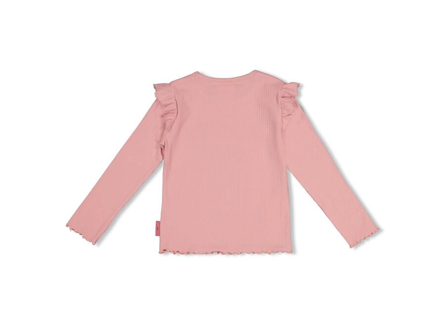 Longsleeve rib - Moon Flowers - lichtroze