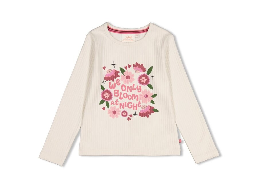 Longsleeve rib - Moon Flowers - Offwhite