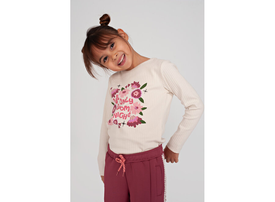 Longsleeve rib - Moon Flowers - Offwhite