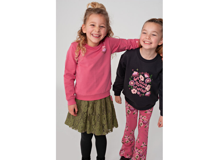 Sweater - Moon Flowers - Roze