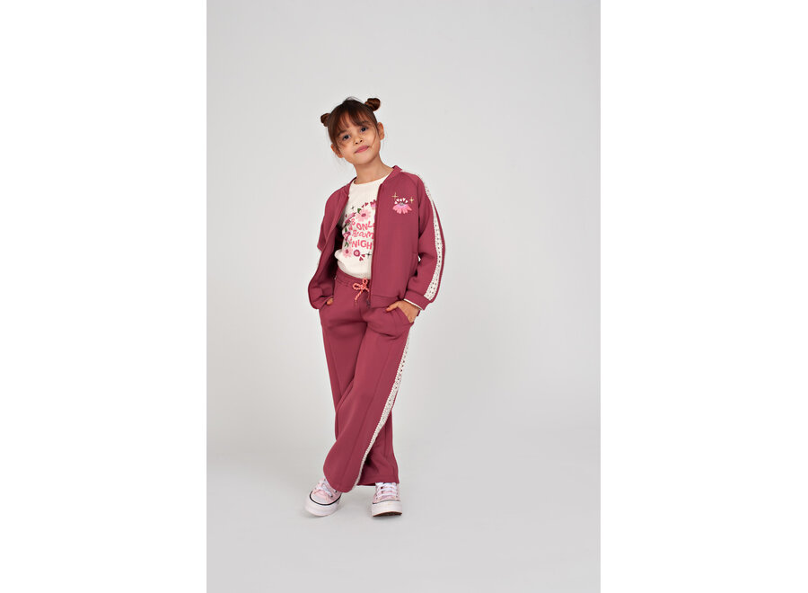 Sporty broek - Moon Flowers - Mauve