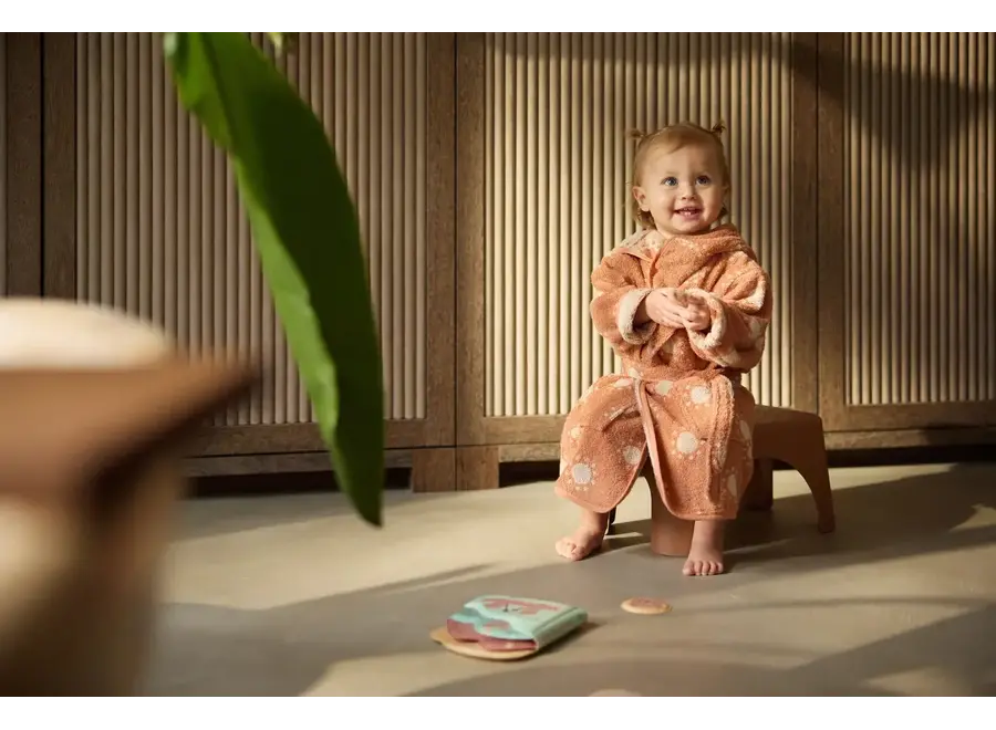 Badjas Badstof 1-2 jaar Jacquard Flower
