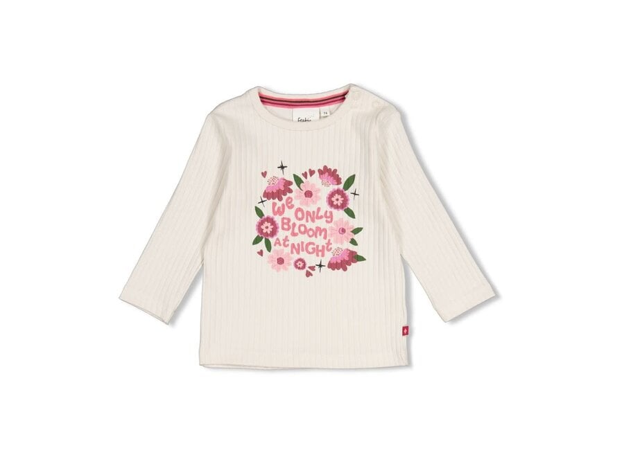 Longsleeve rib - Moon Flowers off white
