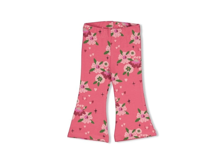 Flare broek AOP - Moon Flowers roze