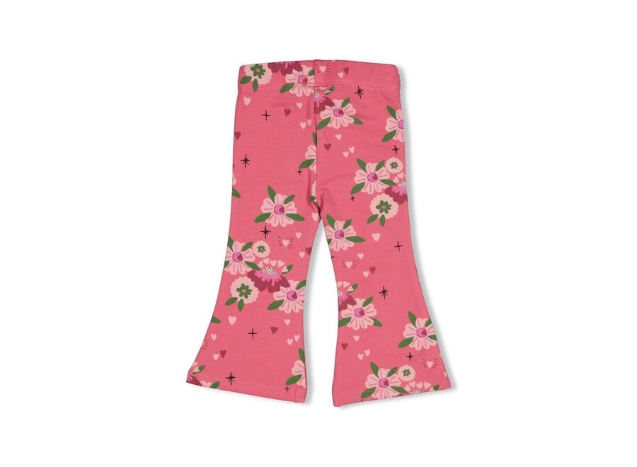 Flare broek AOP - Moon Flowers roze