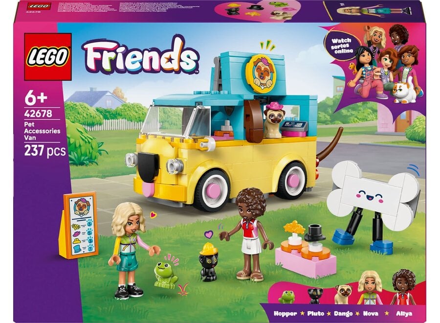 Bestelwagen met dierenaccessoires