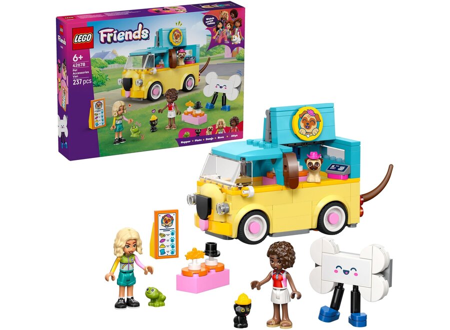 Bestelwagen met dierenaccessoires