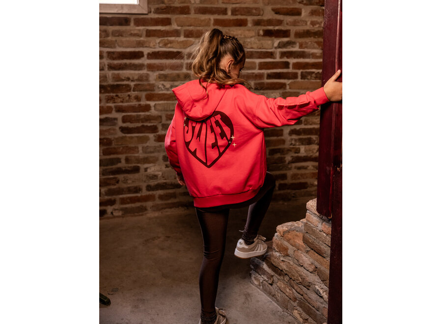 Little oversized hoody hot coral