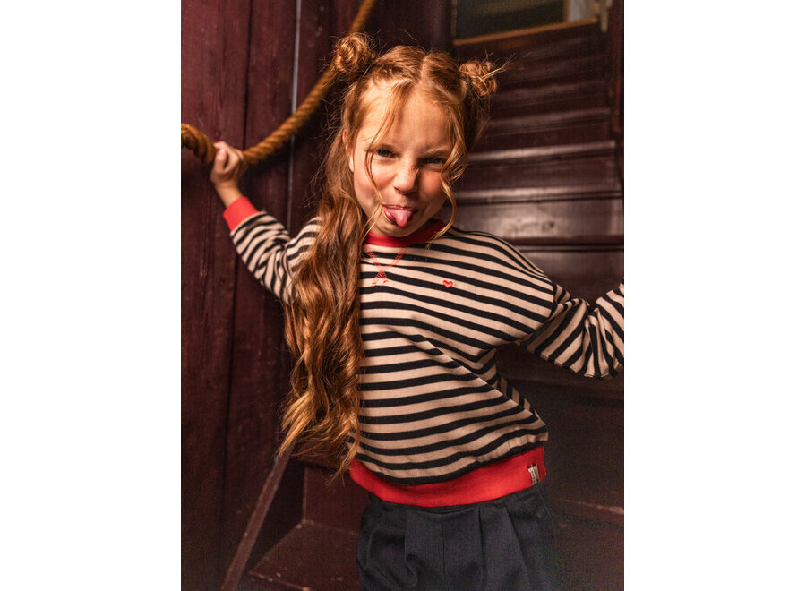 Little y/d stripe sweater Navy stripe