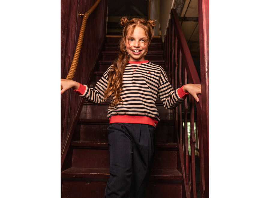 Little y/d stripe sweater Navy stripe
