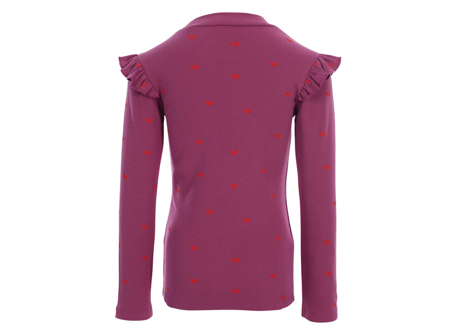 Little heart rib t-shirt Violet heart