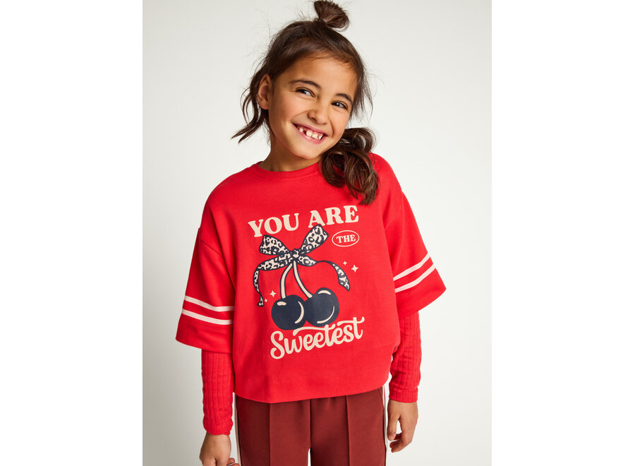 Little interlock T-shirt Chilli red